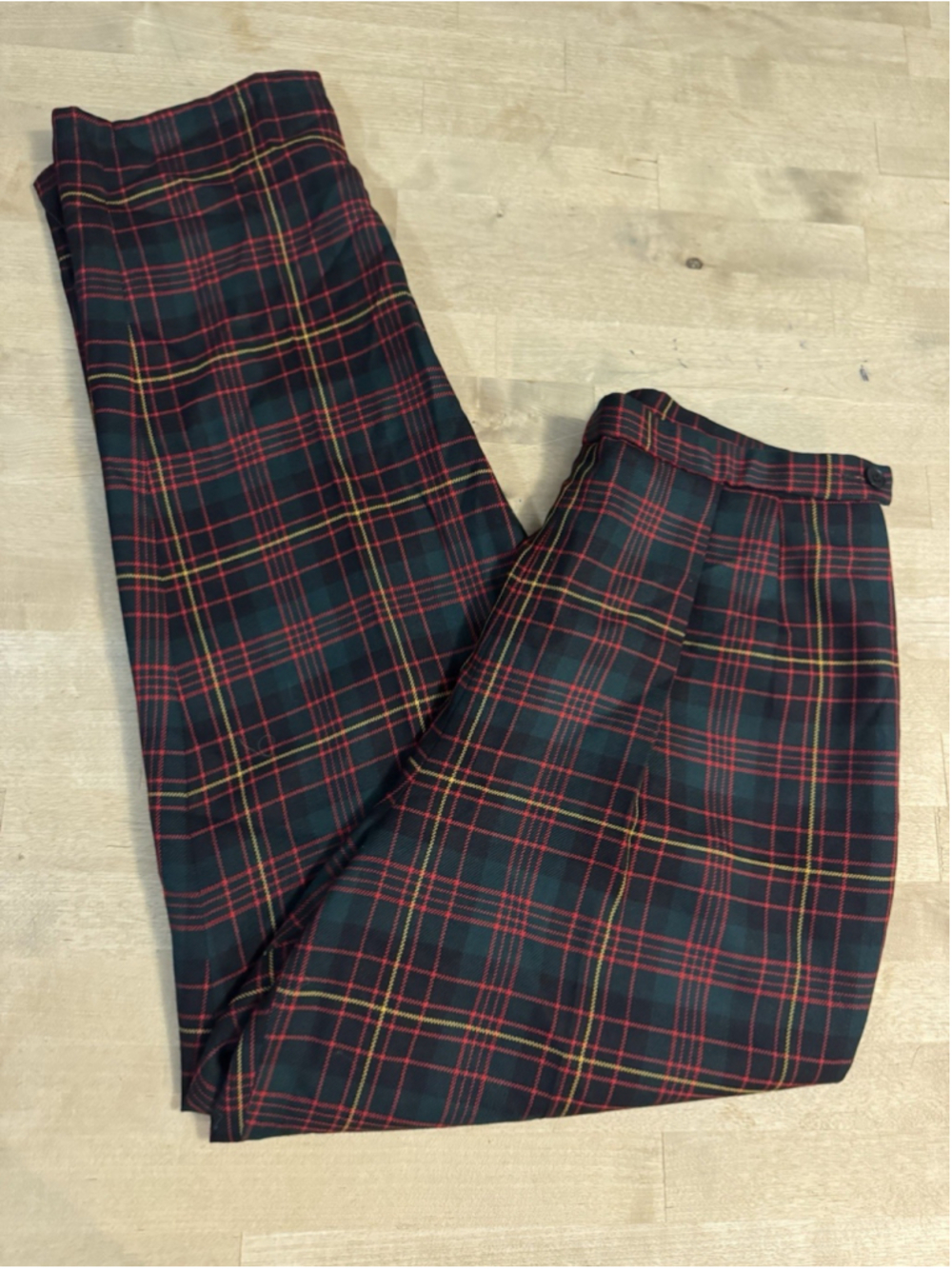 Vtg Pendleton Wool Pants Plaid Tartan Red Green Navy Slacks Size 12 Women’s - Picture 3 of 8